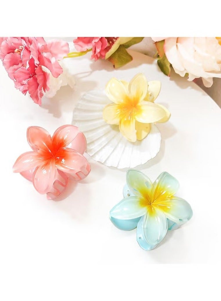 Beautify 6Pack Plumeria Hair Clips Strong Fixed Non-Slip Gripper Hair Accessories For Girls With Thick And Thin Hair - Image 3