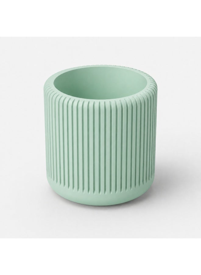 NAYATOPIA Modern Vertically Ribbed Plant Pot for Indoor Plants, Home and Office Décor, mint green, 11.3 x 10.5 cm - Image 4