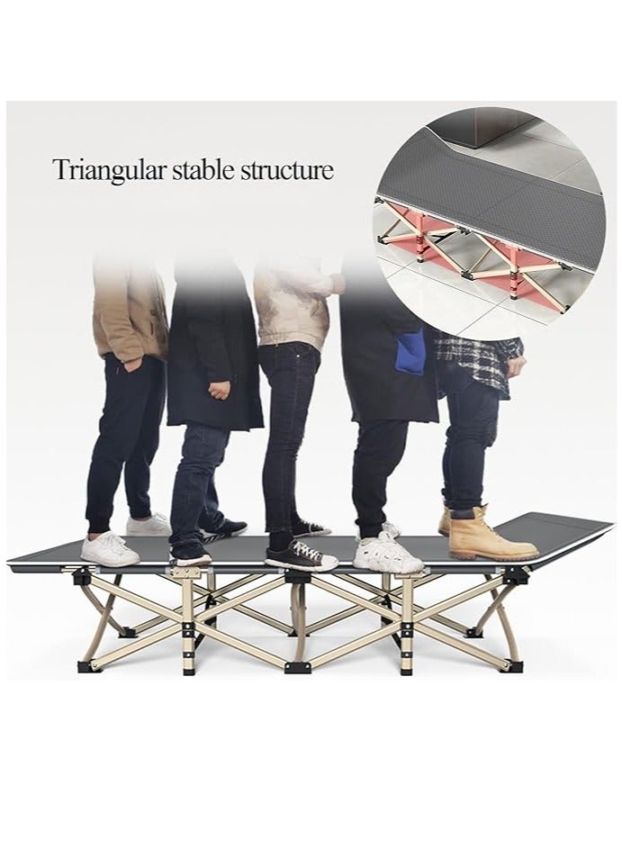 Arabest Folding Camping Cot with Mattress and Storage Bag Portable Single Bed for Adults Outdoor Travel Home Office Rest Sunbath etc.Aluminium,Bear 180KG - Image 3