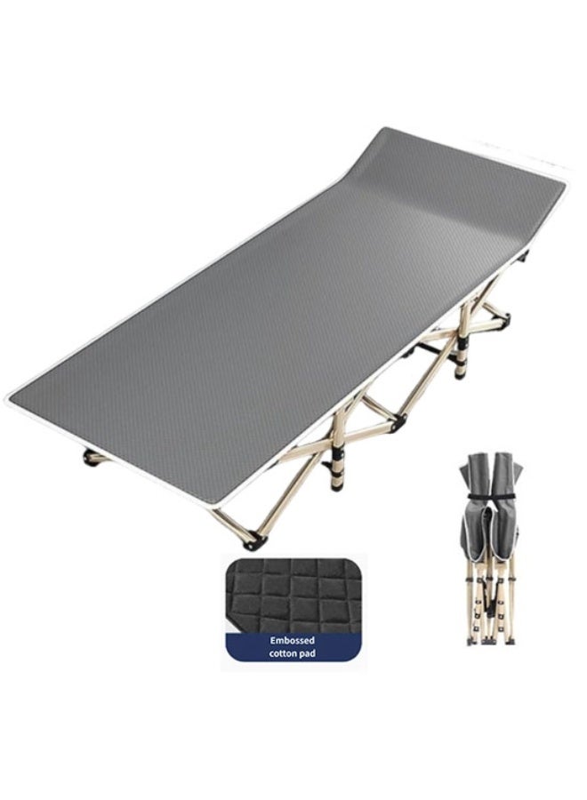 Arabest Folding Camping Cot with Mattress and Storage Bag Portable Single Bed for Adults Outdoor Travel Home Office Rest Sunbath etc.Aluminium,Bear 180KG - Image 1