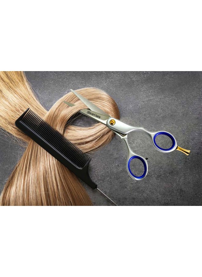 ShearGuru - Professional Barber Scissor Hair Cutting Set - 1 Straight Edge Hair Scissor, Shears, By ShearGuru (5.5) - Image 1