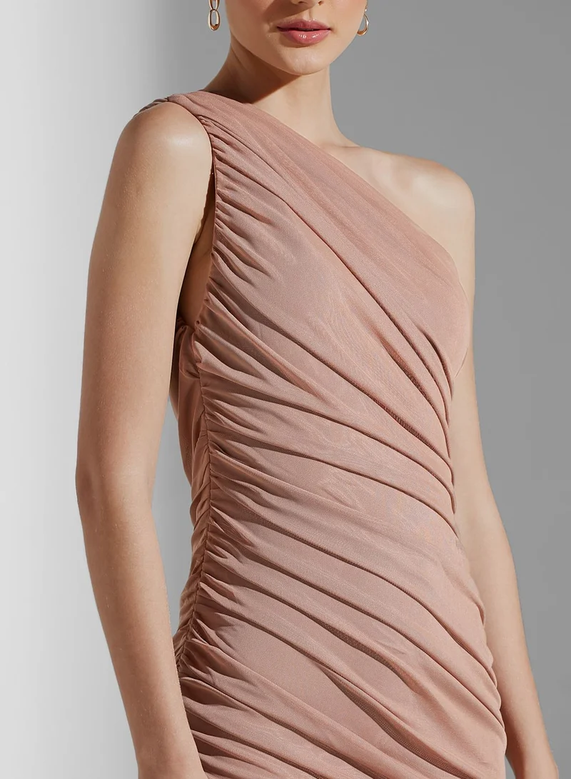 ELLIATT One Shoulder Ruched Detail Dress