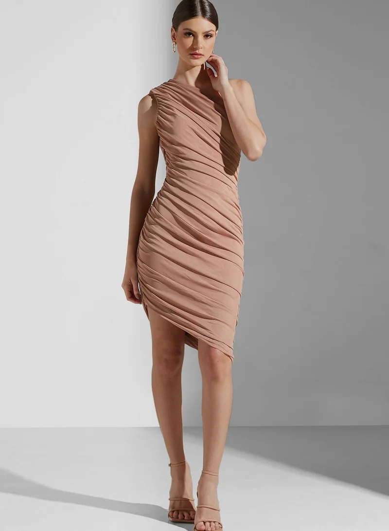 ELLIATT One Shoulder Ruched Detail Dress