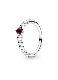 PANDORA January Birthstone Dark Red Beaded Ring  - Image 1