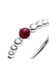 PANDORA January Birthstone Dark Red Beaded Ring  - Image 3