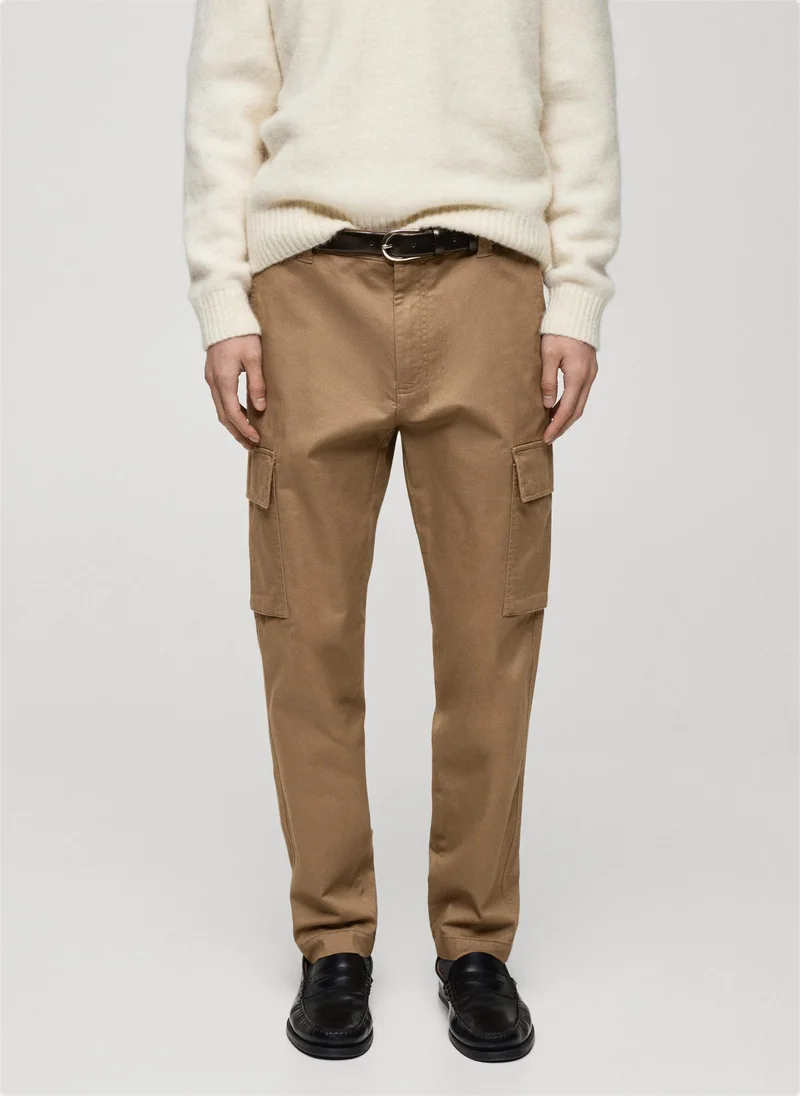 Mango Man Regular Fit Cotton Cargo Pants
