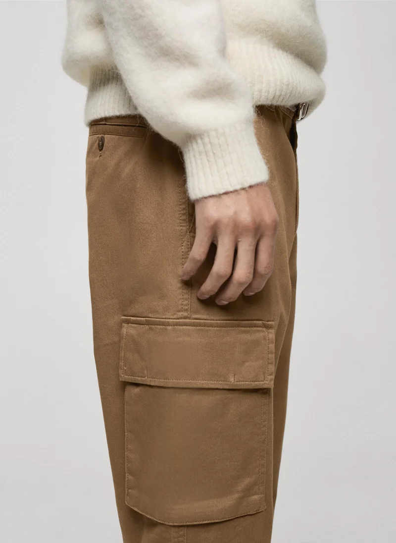 Mango Man  Regular Fit Cotton Cargo Pants for Men | Best Price UAE
