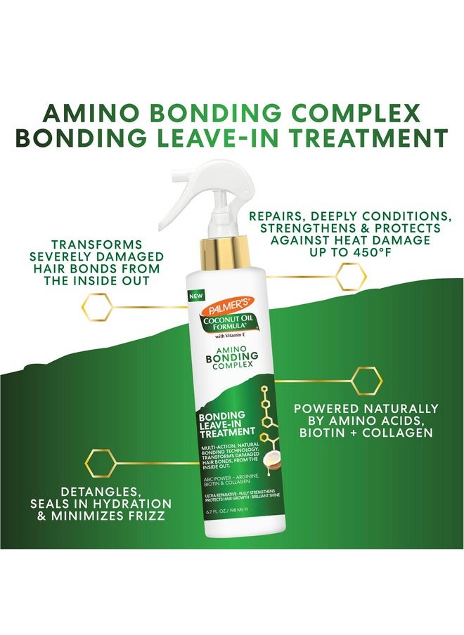 PALMER'S Palmer's Amino Bonding Complex Hair Treatment, Leave-In Conditioner Spray with Coconut Oil & Vitamin E, Heat Protectant, Anti Frizz, Strengthens & Protects Hair Growth, All Hair Types, 6.7 fl. oz  - Image 2