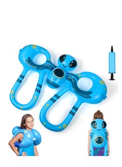 Swim Vest Floaties for Kids, Toddler Pool Float Learn to Swim Trainer Life Jacket with Adjustable Safety Buckle and 3 Airbags, Portable Inflatable Pool Floats Swimming Ring, Loads up to 110 lb