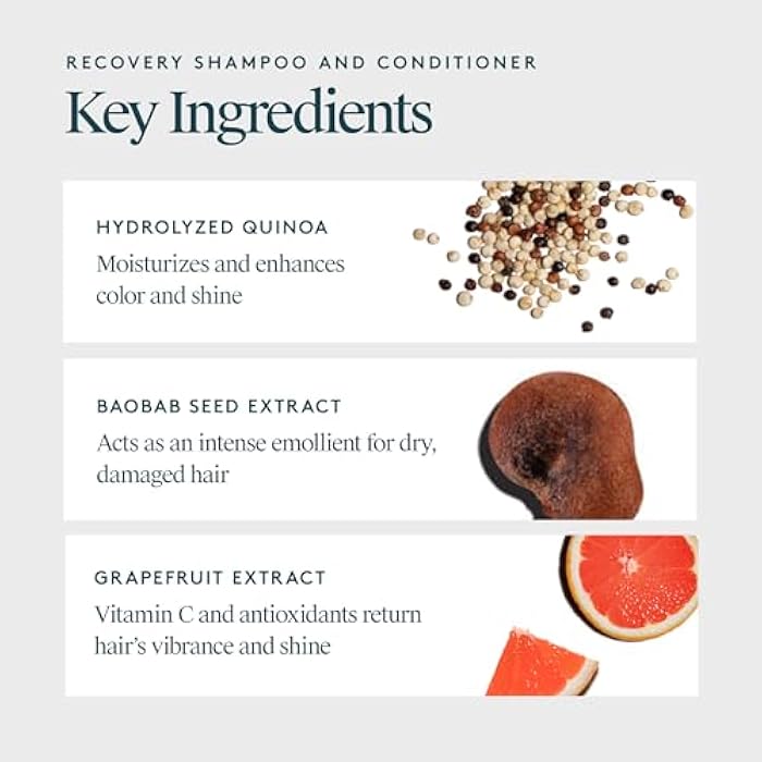 Virtue Recovery Sulfate Free Shampoo and Conditioner Set with Keratin Hydrates, Softens, and Renews Damaged Hair, Color Safe - Image 3