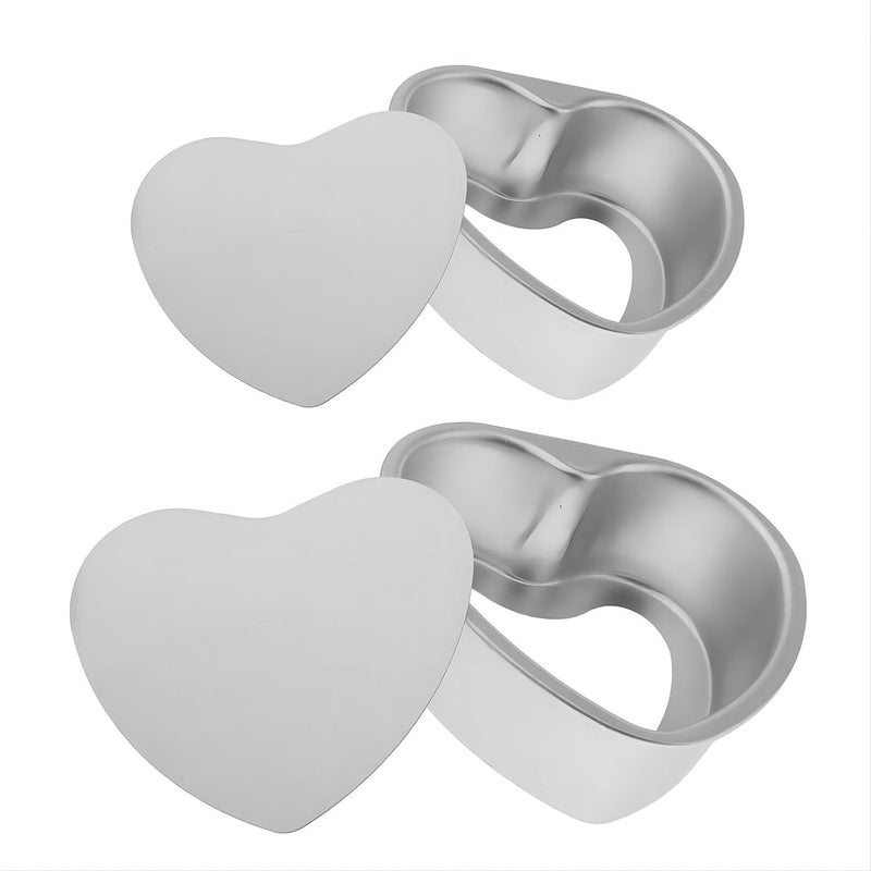 HOMOMSAE Heart Shaped Cake Pans 2PCS 8 6 inch Aluminum Deep Springform Cake Pan Set with Removable Bottom DIY Baking Mold Tool for Valentines Wedding Party Birthday