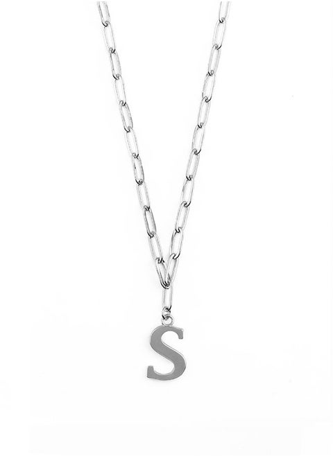 Initial S Open Link Chain Necklace