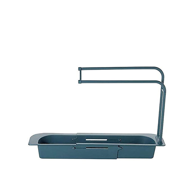 SOLARAE Telescopic Sink Holder, Adjustable Drainer Sink Tray Sponge Soap Holder, Sink Organizer Holder Dish Cloth Hanger for Home Kitchen - Image 1