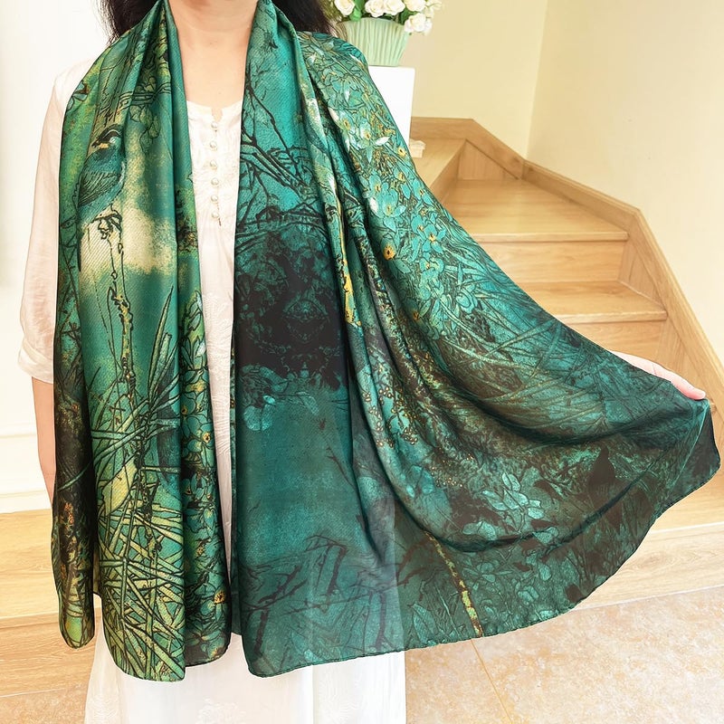 FONYVE Long Silk Like Scarf Lightweight Satin Scarves Large Sunscreen Shawl Wrap for Women - Image 2