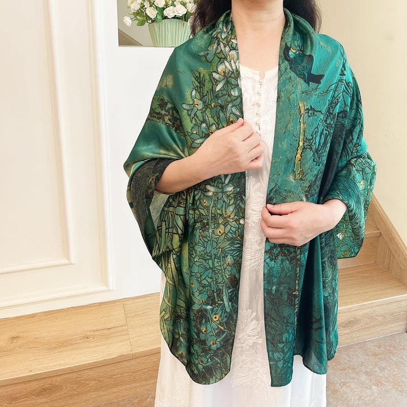 FONYVE Long Silk Like Scarf Lightweight Satin Scarves Large Sunscreen Shawl Wrap for Women - Image 4