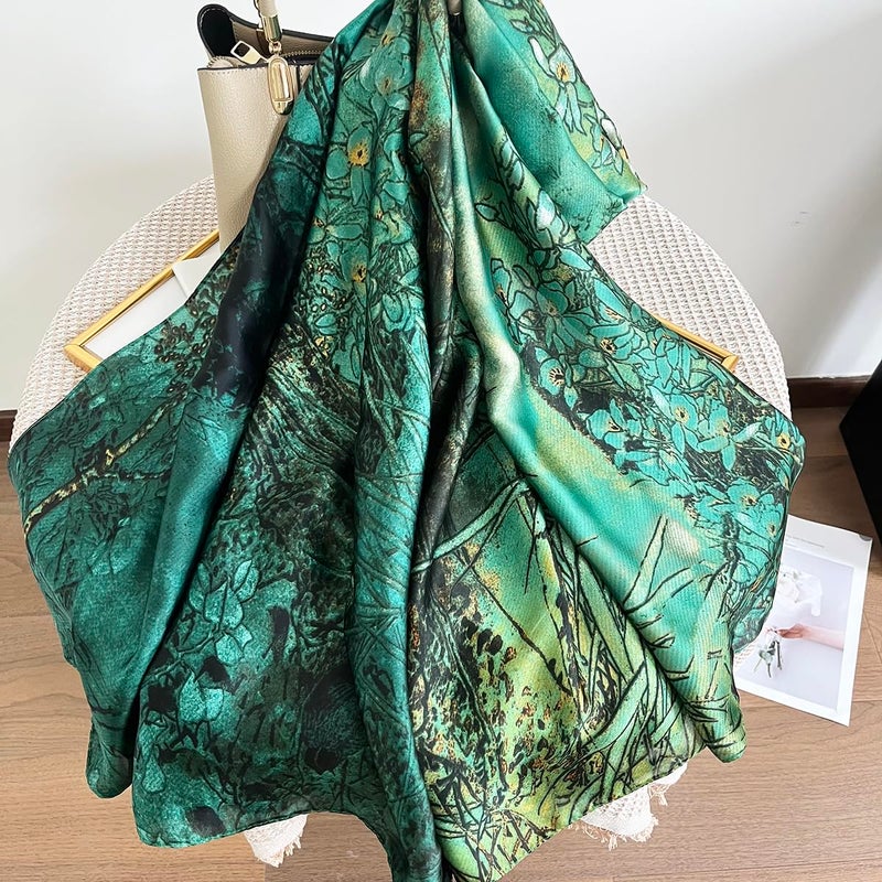FONYVE Long Silk Like Scarf Lightweight Satin Scarves Large Sunscreen Shawl Wrap for Women - Image 5