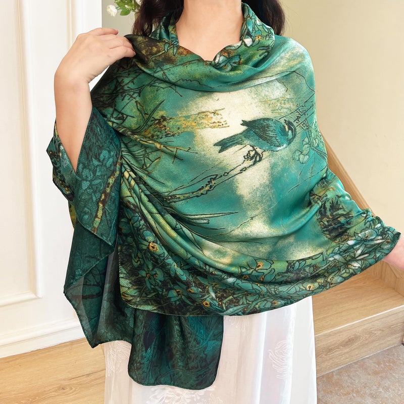 FONYVE Long Silk Like Scarf Lightweight Satin Scarves Large Sunscreen Shawl Wrap for Women - Image 3
