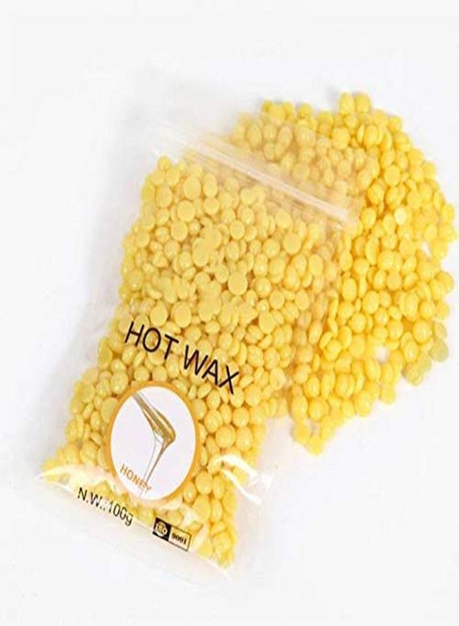 Bluejack Hard Wax Beans for Painless Hair Removal, Wax Beads for Bikini Brazilian, Underarms, Back and Chest, Hair Removal Waxing Spatulas 200 Gm bag with 3 pcs Wax Spatulas (Honey Yellow Milk) - Image 2