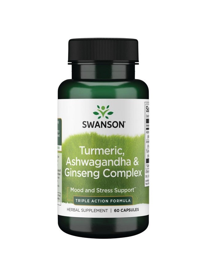 Swanson Full Spectrum Turmeric Ashwagandha & Ginseng Complex 60 Capsules - Image 1