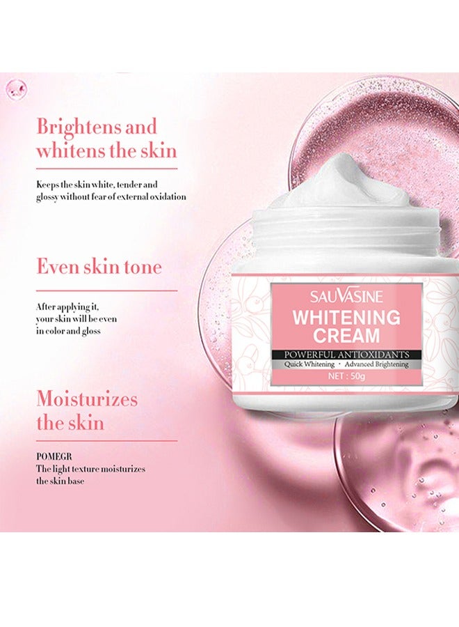 SAUVASINE Whitening  Cream, Advanced Skin Brighten Body Cream Moisturizing Anti Wrinkle And Firming Daily Skin Care Cream Body Quick Whitening Cream Rapid Skin Bleaching Cream-50g - Image 2