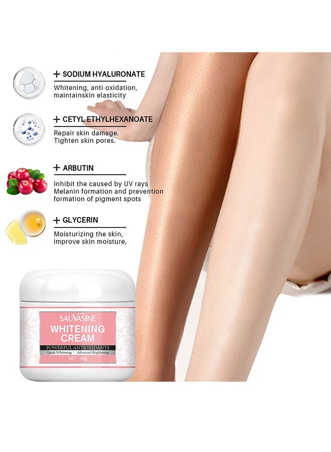 SAUVASINE Whitening  Cream, Advanced Skin Brighten Body Cream Moisturizing Anti Wrinkle And Firming Daily Skin Care Cream Body Quick Whitening Cream Rapid Skin Bleaching Cream-50g - Image 3