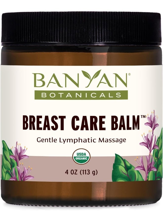 Banyan Botanicals Banyan Botanicals Breast Care Balm – Organic Herbal Salve with Tulsi & Palmarosa – for Lymph Massage & Breast Health – Promotes Healthy Circulation – 4 oz – Non GMO Sustainably Sourced Petroleum Free - Image 1