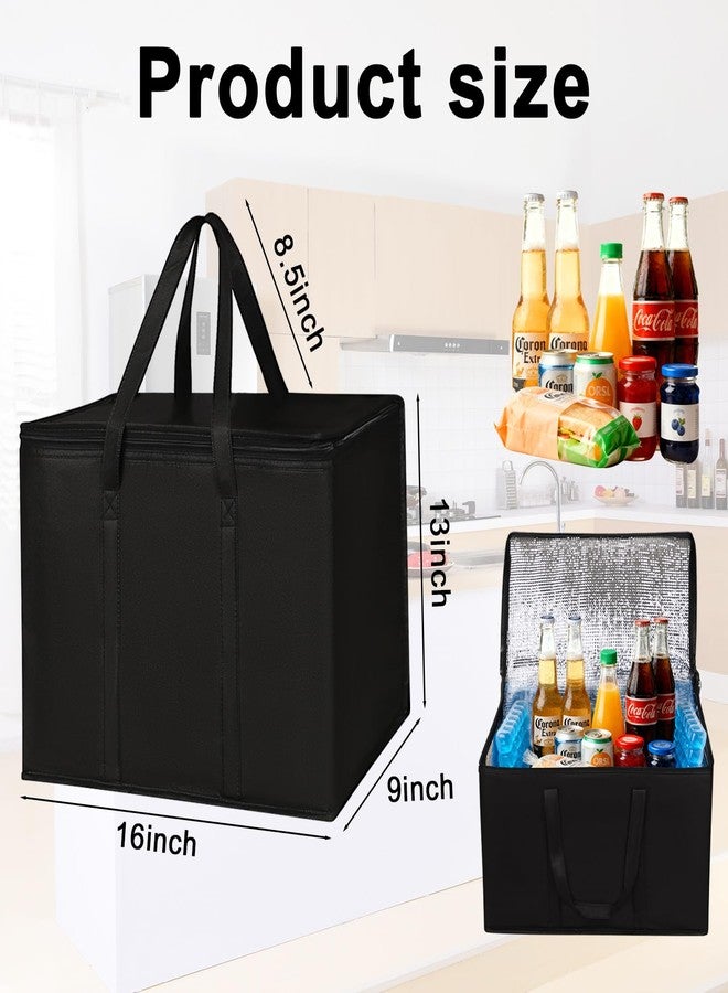 JNYONG Reusable Insulated Bags (Black, 2 Pack) - Image 2