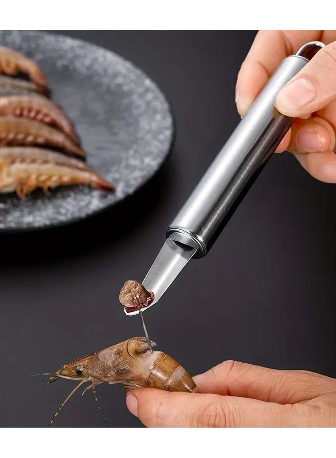 Goolsky 1pc Stainless Steel Shrimp Deveiner Tool, Shrimp Cleaner Peeler, Seafood Shell Cutter Remover, Portable Shrimp Line and Vein Cleaning Tool, Easy Clean Kitchen Gadget for Lobster and Prawn Preparation - Image 1