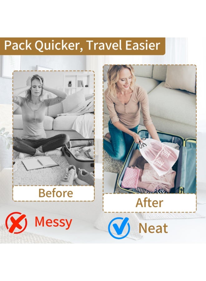هومستر 20 قطعة حقائب تخزين متعددة الأغراض، حقائب أحذية شفافة للسفر، أكياس مقاومة للماء لمستحضرات التجميل والملابس الداخلية والتنظيم المنزلي، كيس تخزين للرجال والنساء، حمل مناسب، نظيف/أسود، 25*35 سم - Image 4