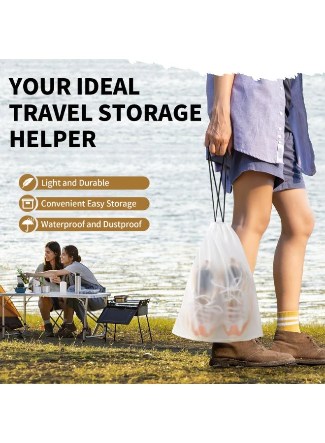 هومستر 20 قطعة حقائب تخزين متعددة الأغراض، حقائب أحذية شفافة للسفر، أكياس مقاومة للماء لمستحضرات التجميل والملابس الداخلية والتنظيم المنزلي، كيس تخزين للرجال والنساء، حمل مناسب، نظيف/أسود، 25*35 سم - Image 3