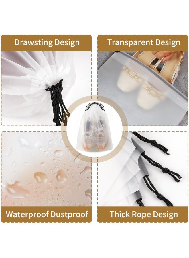 هومستر 20 قطعة حقائب تخزين متعددة الأغراض، حقائب أحذية شفافة للسفر، أكياس مقاومة للماء لمستحضرات التجميل والملابس الداخلية والتنظيم المنزلي، كيس تخزين للرجال والنساء، حمل مناسب، نظيف/أسود، 25*35 سم - Image 5