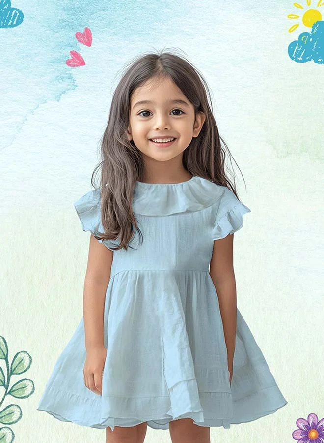 لؤي Baby Girls Midi/Knee Frocks - Cute & Trendy Summer Dress | 100% Linen Fabric | Perfect Birthday Gift