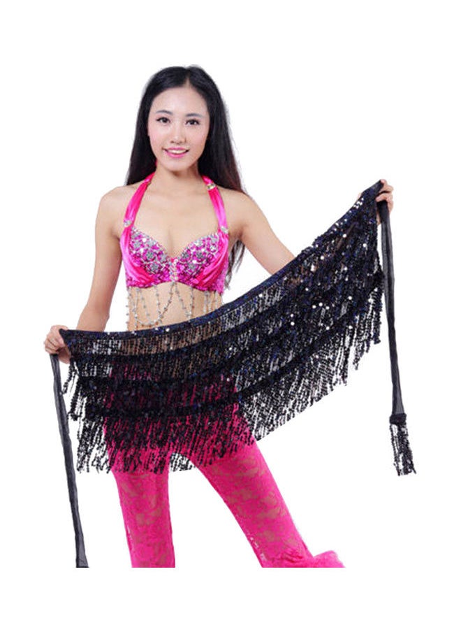 xozgdovg - Belly Dance Dancer Costume Sequins Tassels Fringes Hip Scarf Belt Waist Skirt 20 x 10 x 20cm - Image 1
