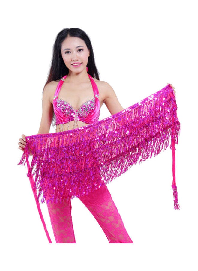 xozgdovg - Belly Dance Dancer Costume Sequins Tassels Fringes Hip Scarf Belt Waist Skirt 20 x 10 x 20cm - Image 1