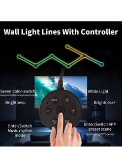 Alruht 6 Wi-Fi RGB Smart Light Lines, Music Sync Home Wall Creative Decor Light Bars with 16M+ Colors & 40+ Scene Modes, Work Dual mode Symphony Wall Light for Gaming Room, Living Room, Bedroom(Black)  - Image 2