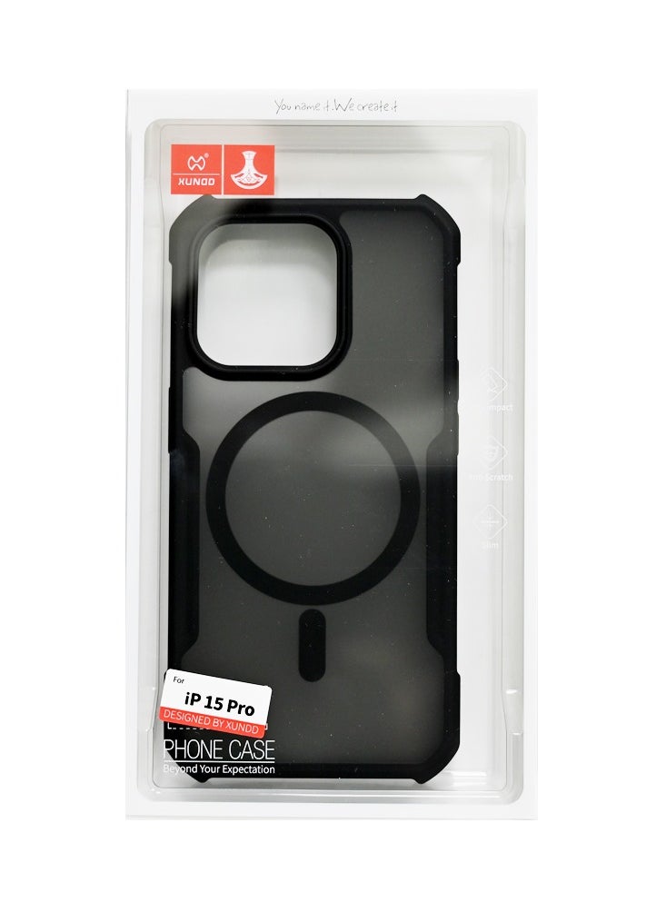 Xundo XUNDO BEATLE MAGSAFE SERIES MATT SKIN HARD CASE IPHONE 15 PRO BLACK  - Image 2