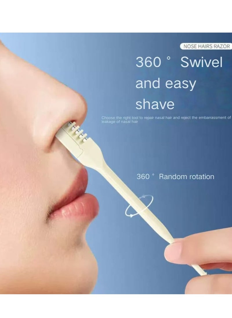 FUDIYA 6 pcs, nose hair razor trimmer rotary type small white man and lady's exclusive nose hair razor  - Image 1