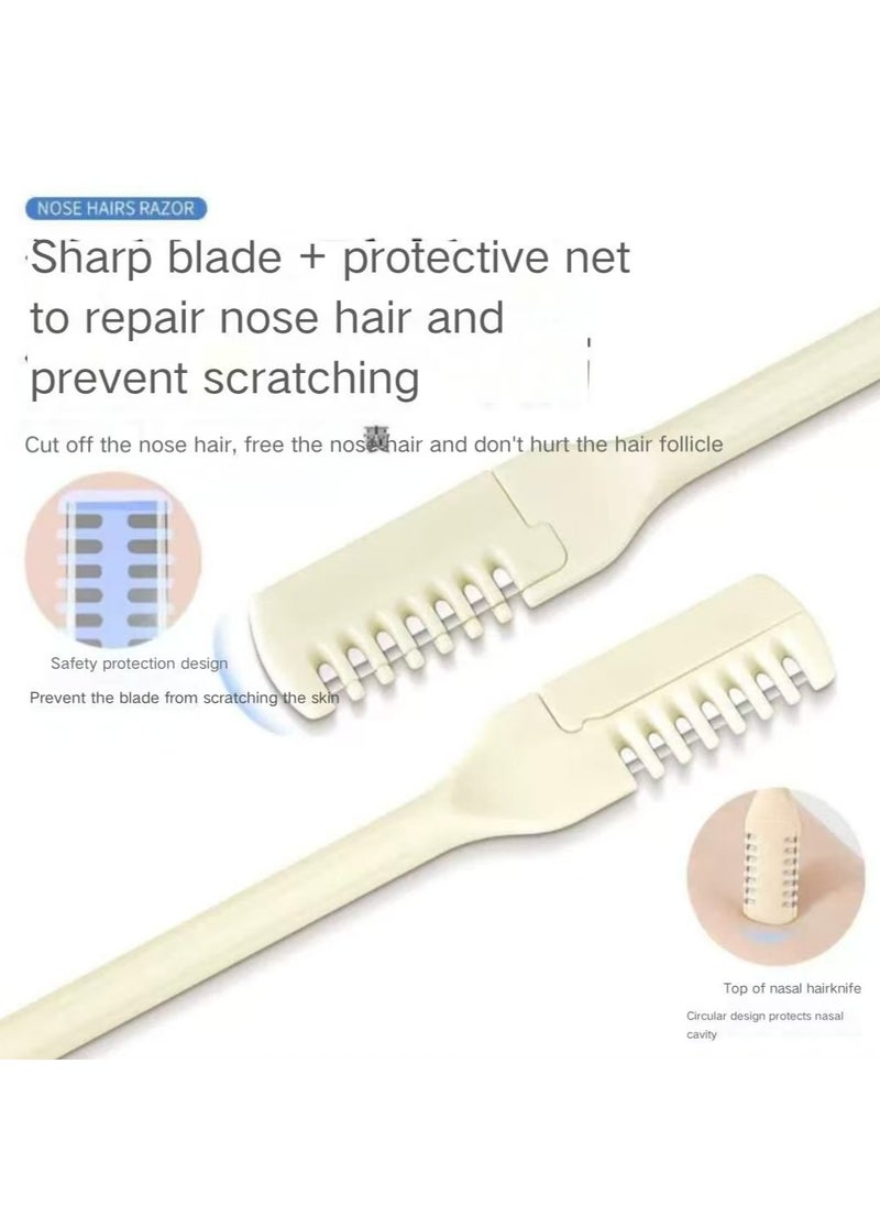 FUDIYA 6 pcs, nose hair razor trimmer rotary type small white man and lady's exclusive nose hair razor  - Image 3