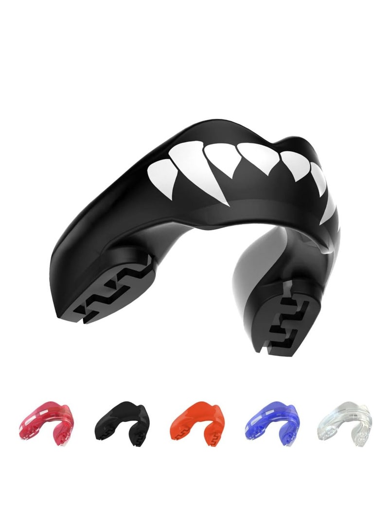 SAFEJAWZ Mouthguard for Braces, Upper & Lower Protection Remoldable Mouth Guard with Case for Boxing, Basketball, Football, MMA, Lacrosse, Hockey and All Contact Sports One Size (Fangz) - Image 1