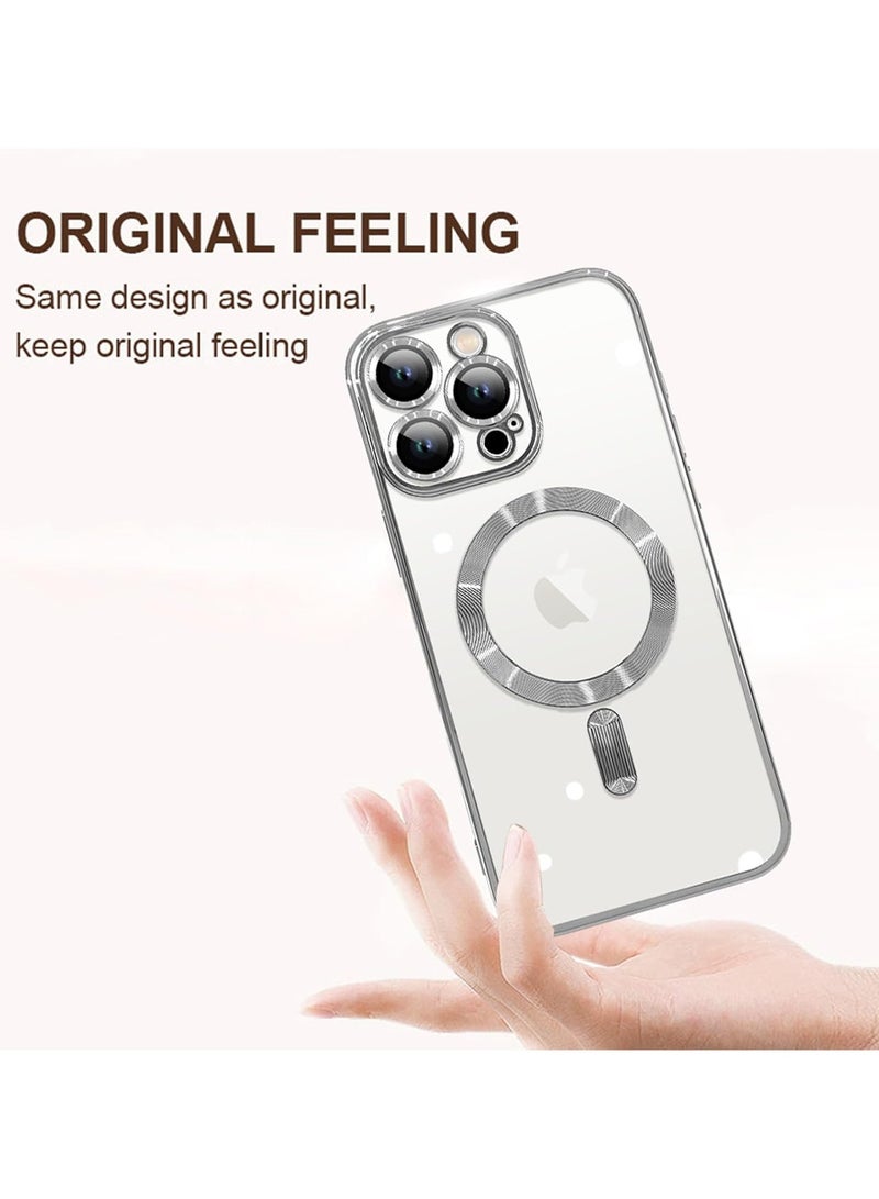 Magnetic Case for iPhone 16 Pro Max with Mag Safe Full Camera Lens Protection Color Plating Soft Clear Phone Case for iPhone 16 Pro Max  - Image 4