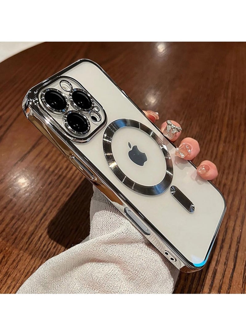 Magnetic Case for iPhone 16 Pro Max with Mag Safe Full Camera Lens Protection Color Plating Soft Clear Phone Case for iPhone 16 Pro Max  - Image 5