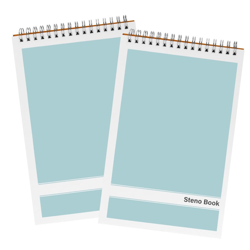 Duxesuk Steno Pads â€“ 6x9 Inches 80 Sheets Steno Notebooks for Writing Notes in School, University, College & Office (2PCS Light Blue) - Image 1