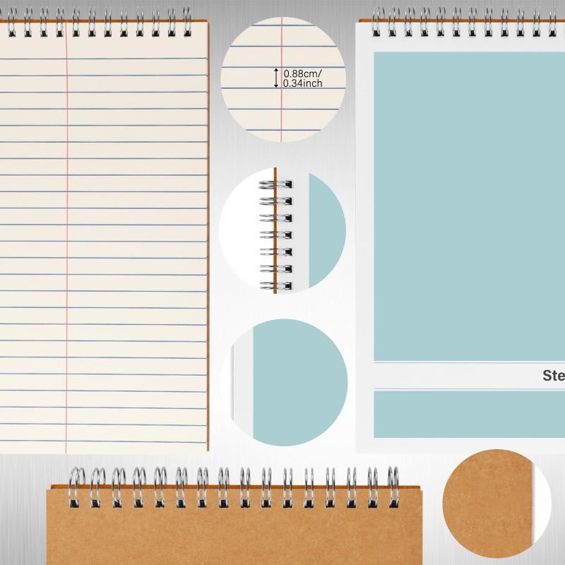 Duxesuk Steno Pads â€“ 6x9 Inches 80 Sheets Steno Notebooks for Writing Notes in School, University, College & Office (2PCS Light Blue) - Image 2