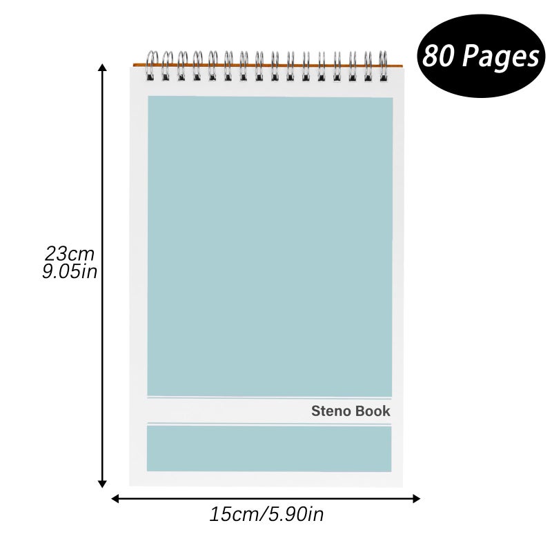 Duxesuk Steno Pads â€“ 6x9 Inches 80 Sheets Steno Notebooks for Writing Notes in School, University, College & Office (2PCS Light Blue) - Image 3