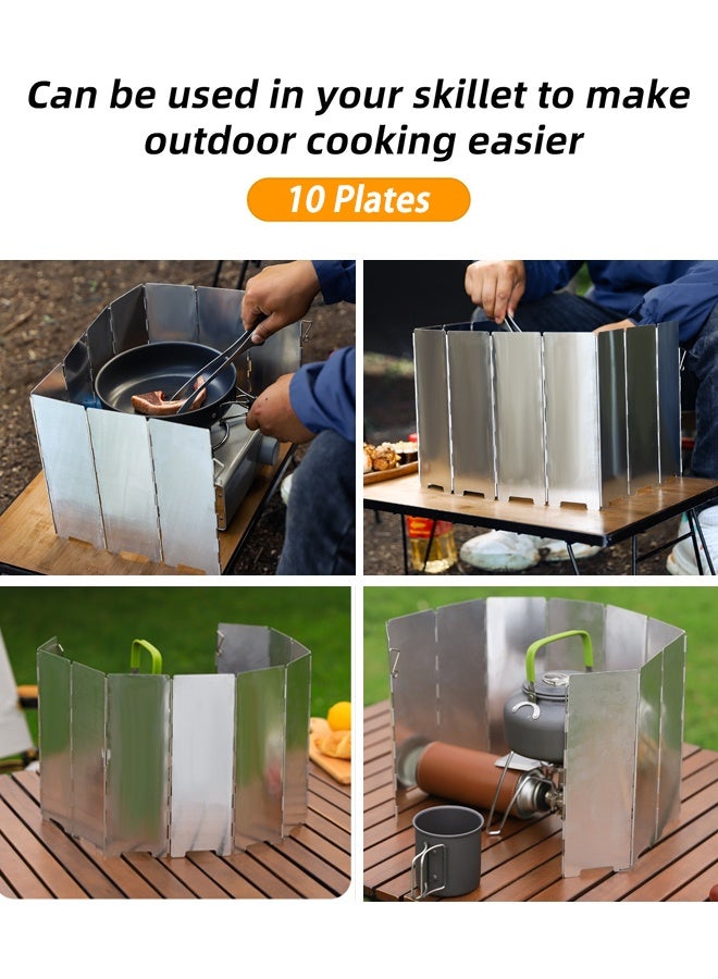 "تاقومارت مواقد تخييم خارجية قابلة للطي مزودة بـ 10 ألواح وواقي للرياح وحقيبة تخزين - Image 3