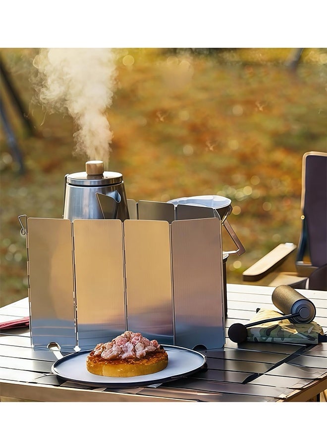 "تاقومارت مواقد تخييم خارجية قابلة للطي مزودة بـ 10 ألواح وواقي للرياح وحقيبة تخزين - Image 5