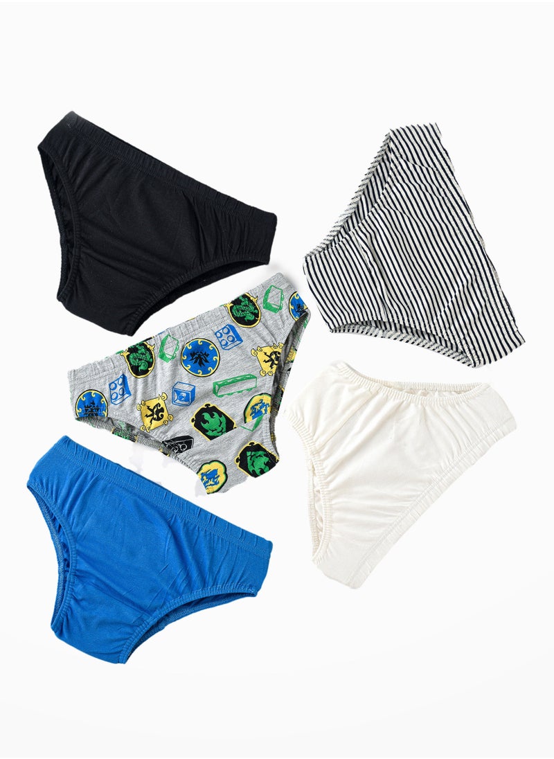 JAM 5 Pack Boys Briefs 95% Cotton 5% Elastane, Soft and Comfortable Underwear for Boys  - Image 1