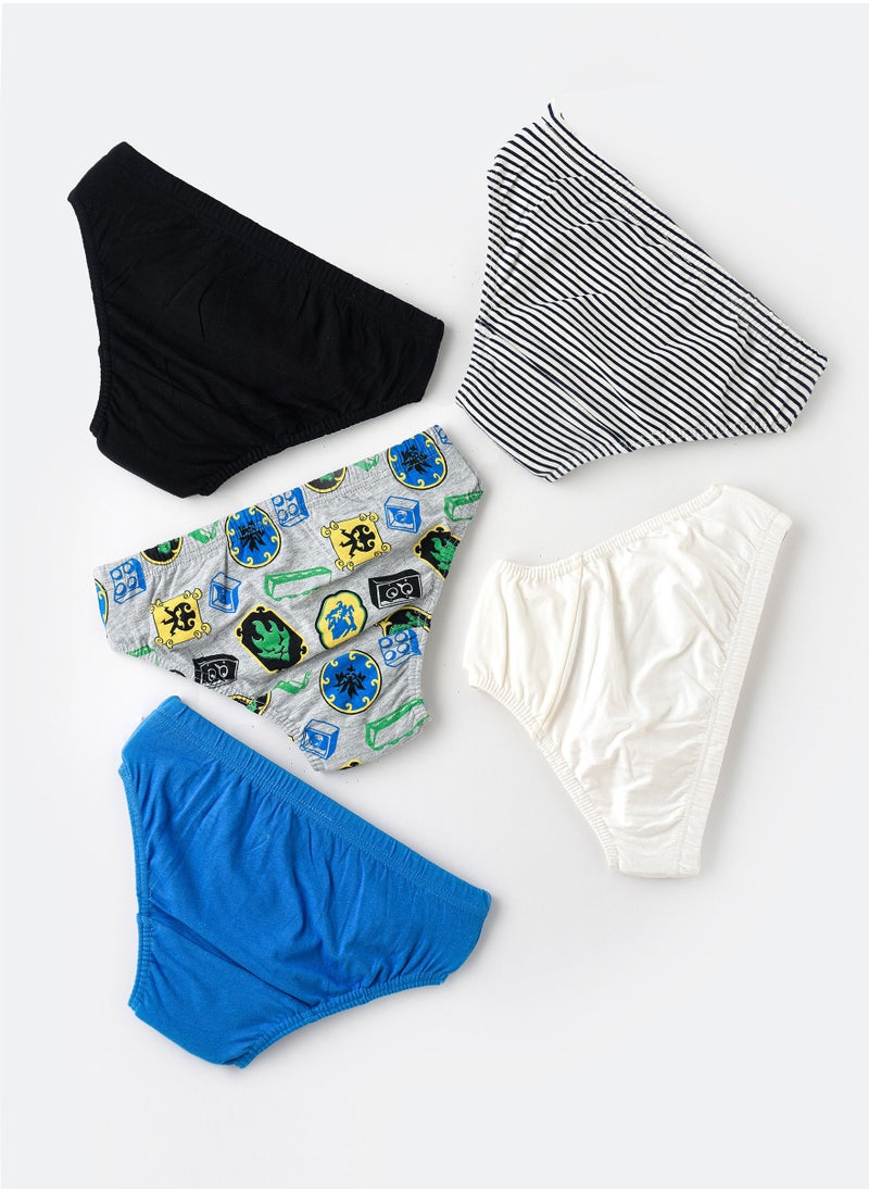JAM 5 Pack Boys Briefs 95% Cotton 5% Elastane, Soft and Comfortable Underwear for Boys  - Image 2