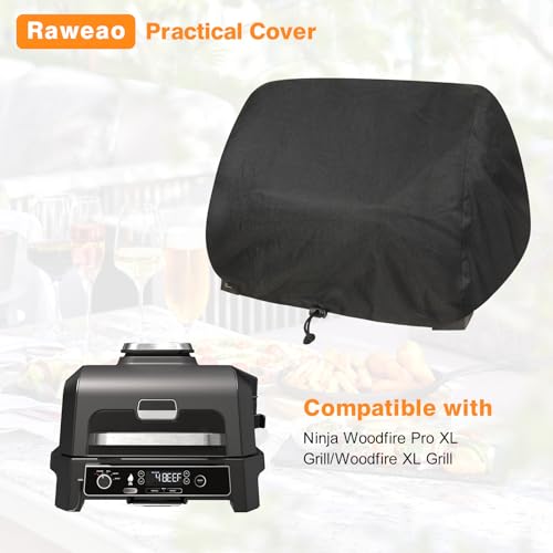 Raweao Cover Fit for Ninja Woodfire Pro XL Outdoor Grill 600D Oxford Cover for Ninja XL Pro Grill Waterproof Dustproof Electric BBQ Cover Compatible with OG850OG951 Series Black - Image 3