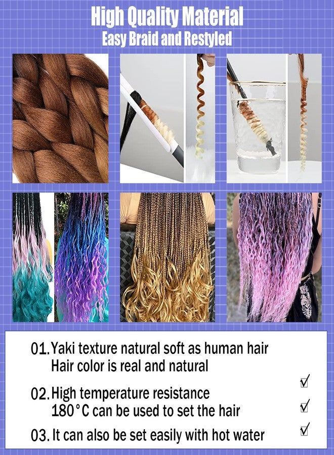 MAYSA Purple and Blue Braiding Hair Ombre Pre stretched Braiding Hair 24 Inch 3 Packs Soft Synthetic Fake Hair for Braids #Dark purple-Lake blue-Light purple - Image 5
